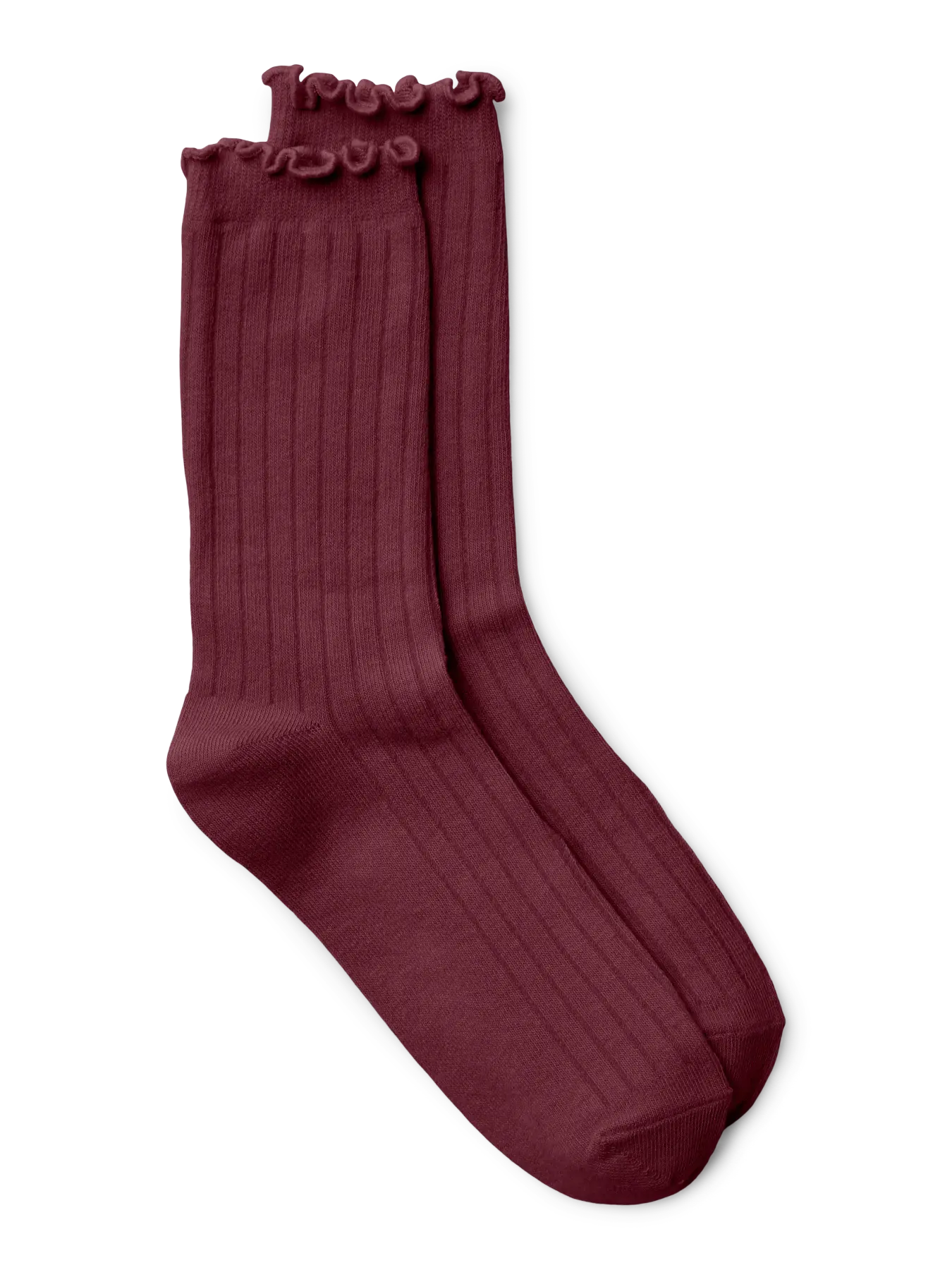 VM ENA RUFFLED SOCKS - WINDSOR WINE