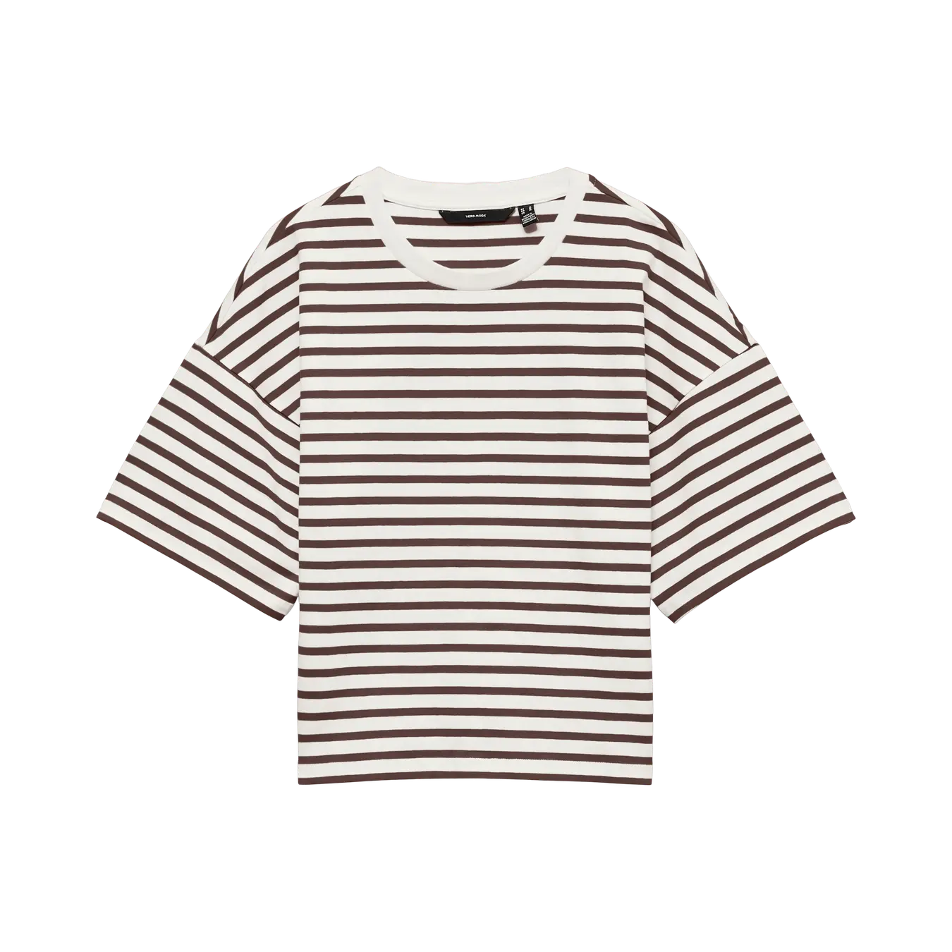 VM KIARA 2/4 SLEEVE TEE - SNOW WHITE STRIPES