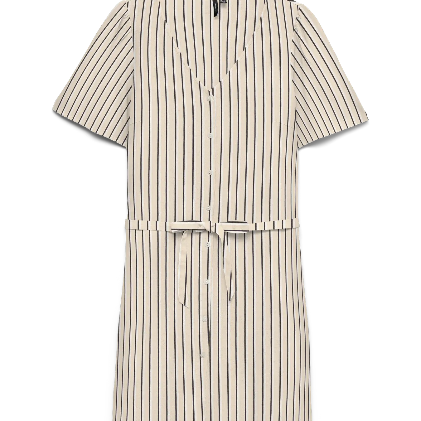 VM MYMYLOW LINEN BLEND BUTTON DRESS - SILVER LINING