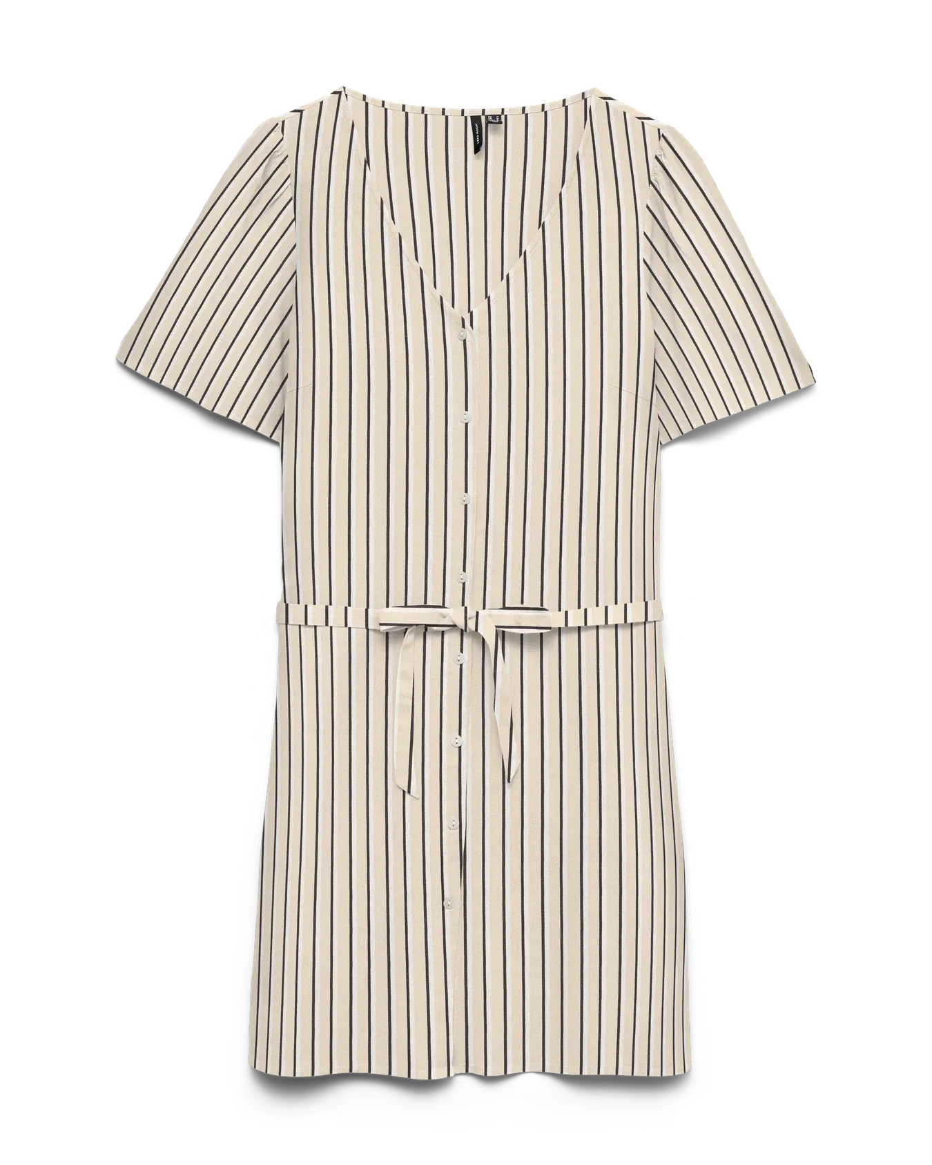 VM MYMYLOW LINEN BLEND BUTTON DRESS - SILVER LINING