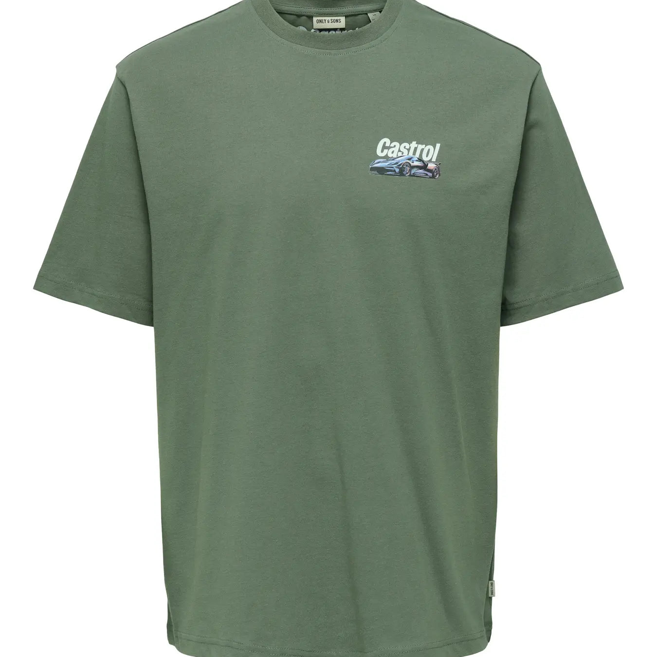 ONLY + SONS CASTROL RELAXED GRAPHIC TEE - CASTOR GREY