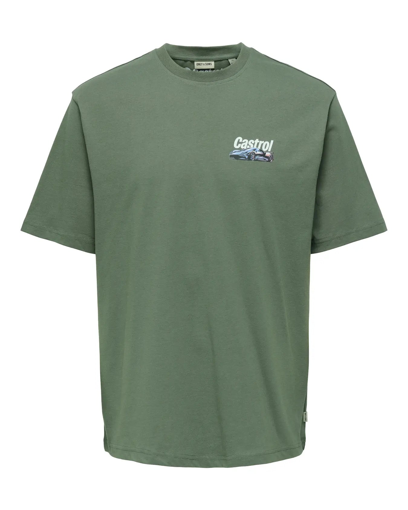 ONLY + SONS CASTROL RELAXED GRAPHIC TEE - CASTOR GREY