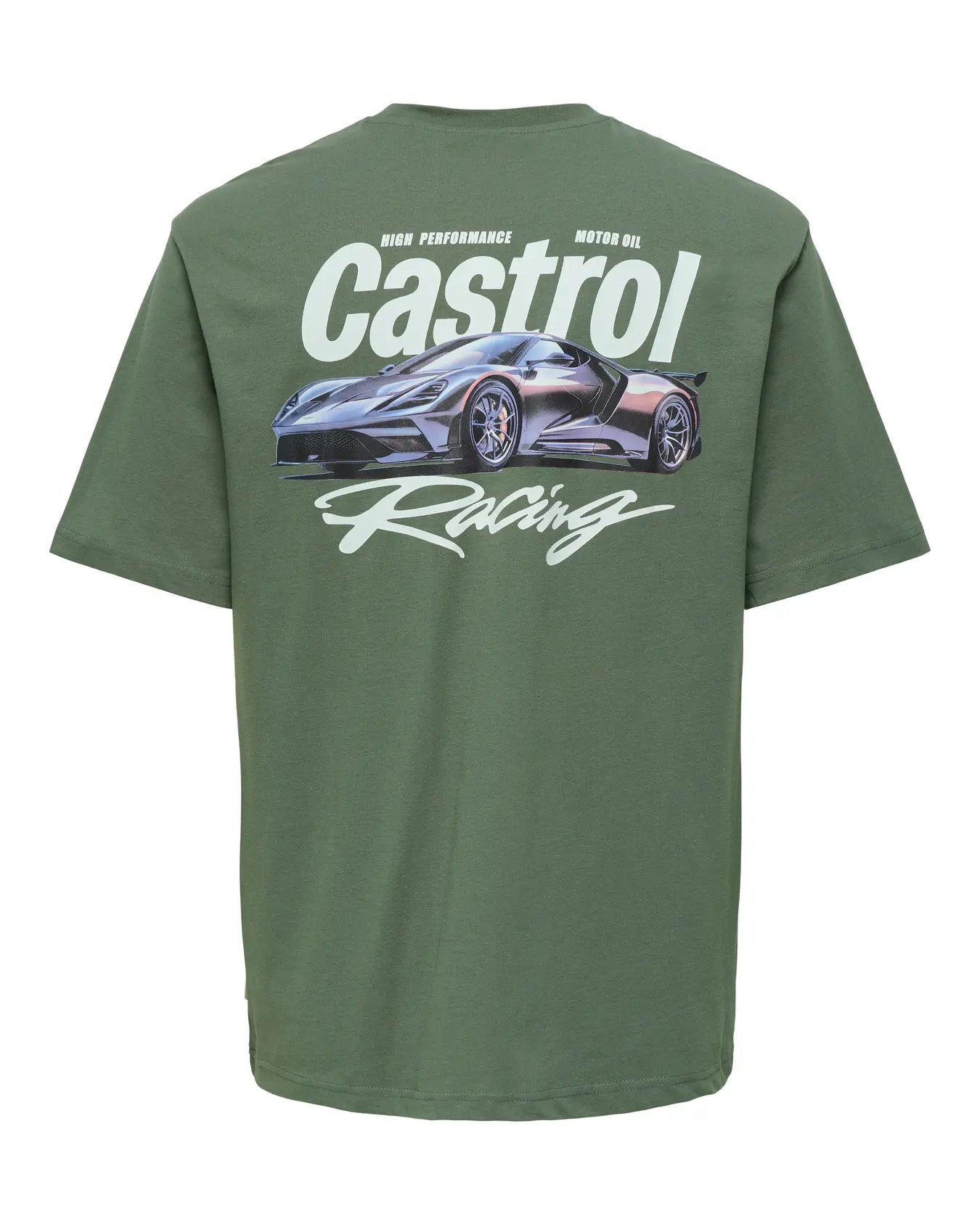 ONLY + SONS CASTROL RELAXED GRAPHIC TEE - CASTOR GREY