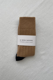 LE BON SHOPPE CLASSIC CASHMERE SOCKS- CAMEL