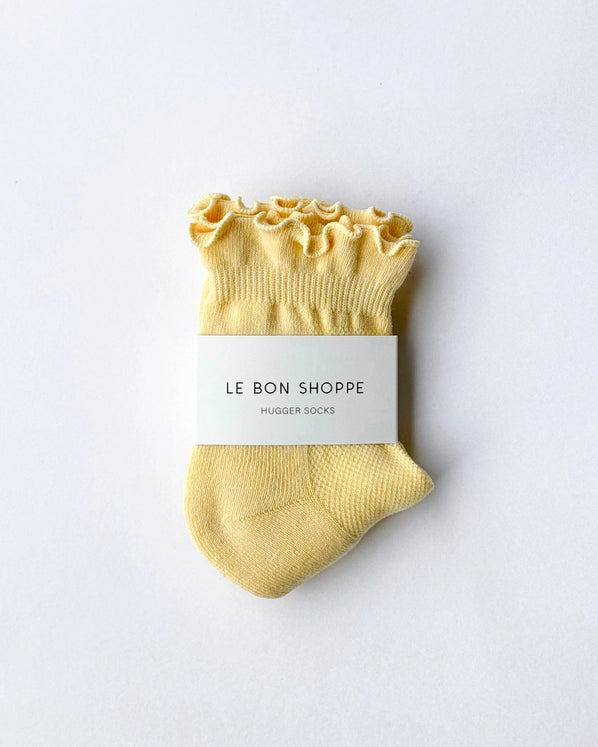 LE BON SHOPPE RUFFLED HUGGER SOCKS - BANANA CREAM