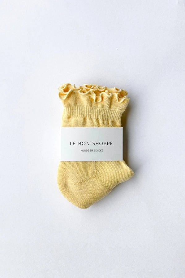 LE BON SHOPPE RUFFLED HUGGER SOCKS - BANANA CREAM