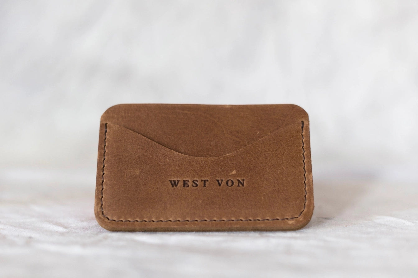 WEST VON ELLA SIDEKICK CARD HOLDER WALLET - COGNAC LEATHER