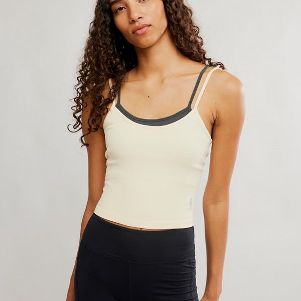 FREE PEOPLE ALL CLEAR COASTLINE CAMI - PINA COLADA COMBO