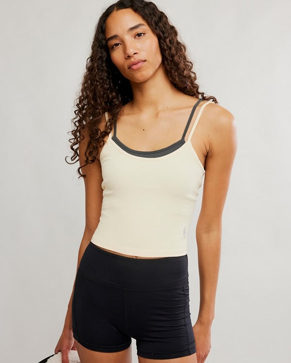 FREE PEOPLE ALL CLEAR COASTLINE CAMI - PINA COLADA COMBO