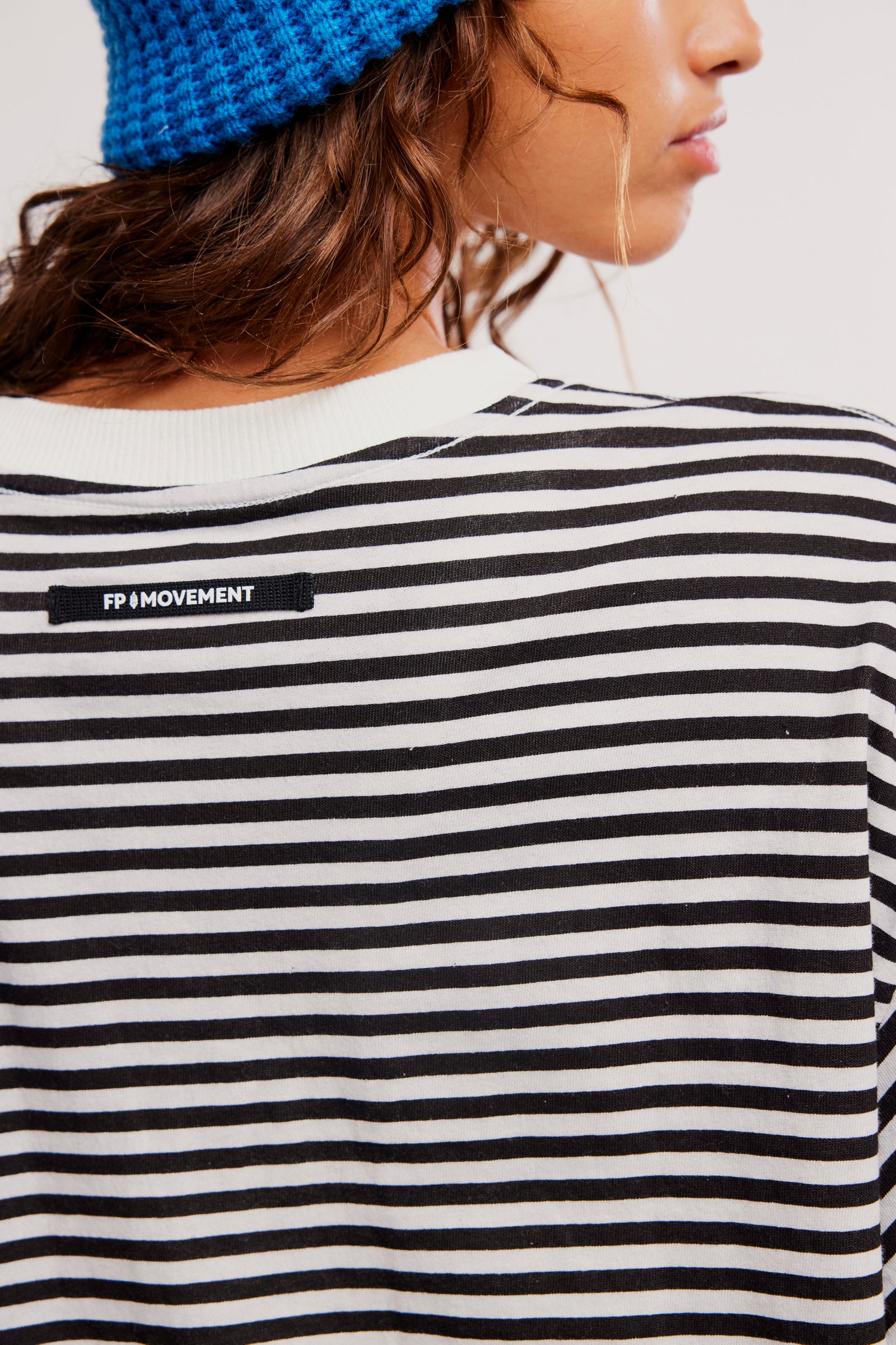FREE PEOPLE STRIPE TACKLE TEE - BLACK COMBO