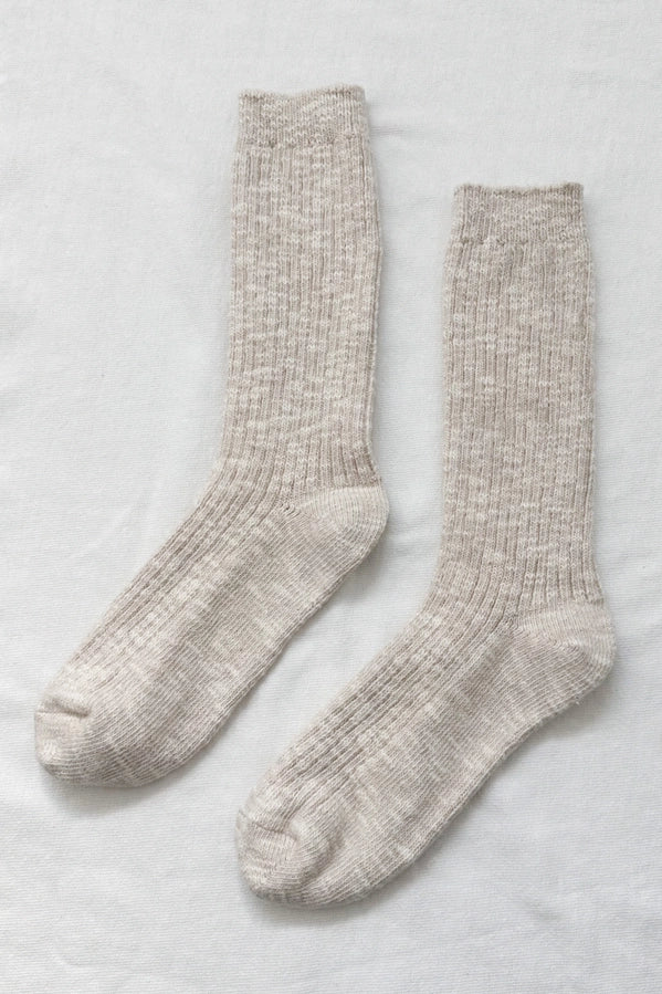 LE BON SHOPPE COTTAGE SOCKS - OATMEAL