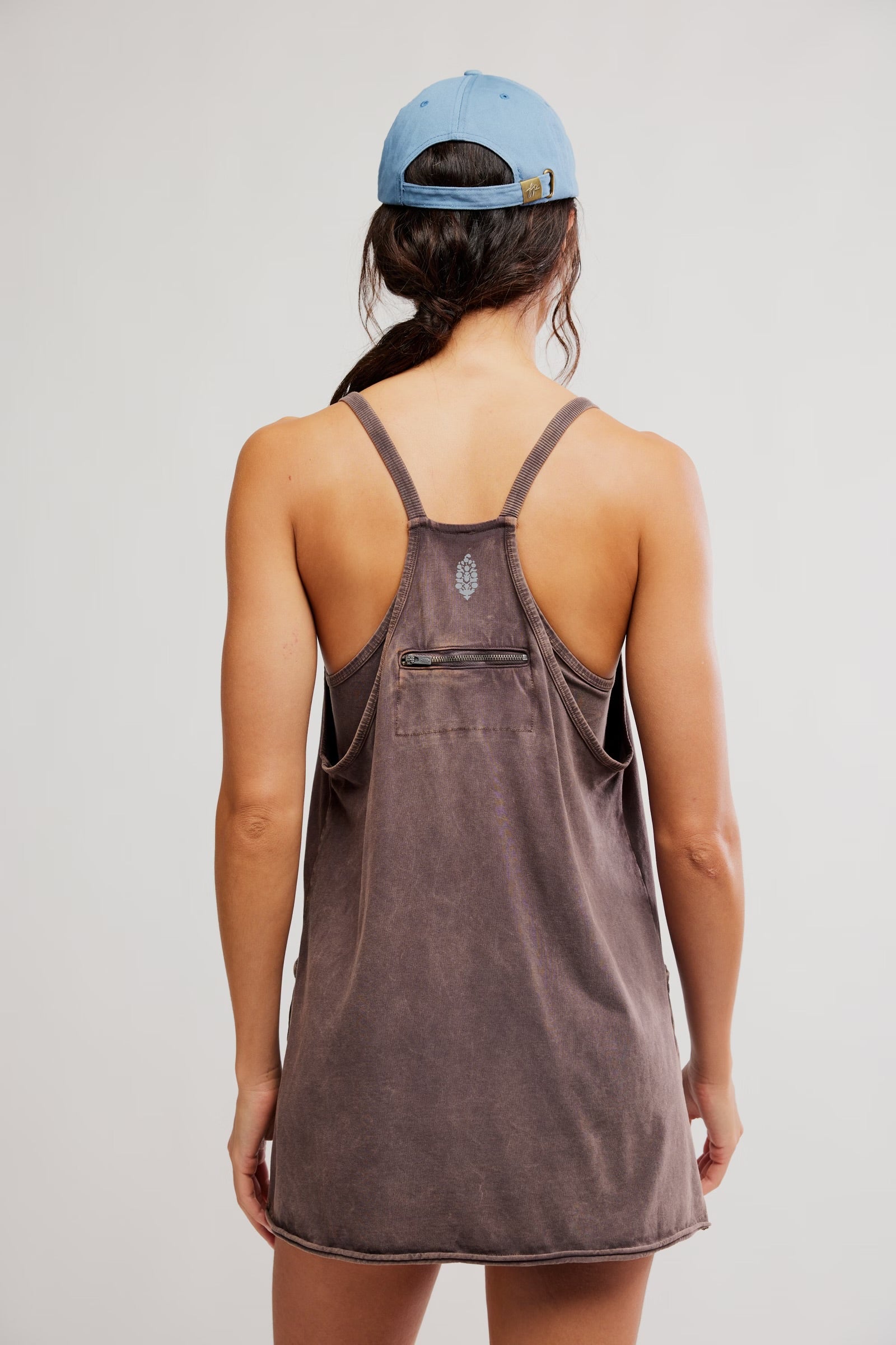 FREE PEOPLE HOT SHOT MINI DRESS - CHOCOLATE