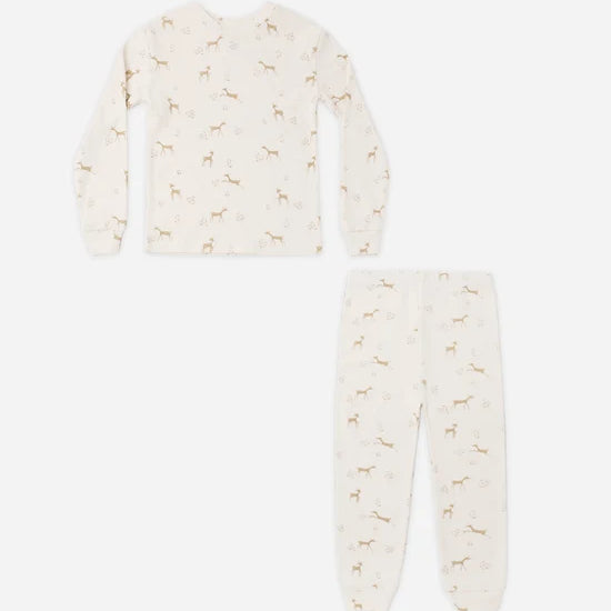 RYLEE + CRU ORGANIC PAJAMA LONG JOHN - FAWNS