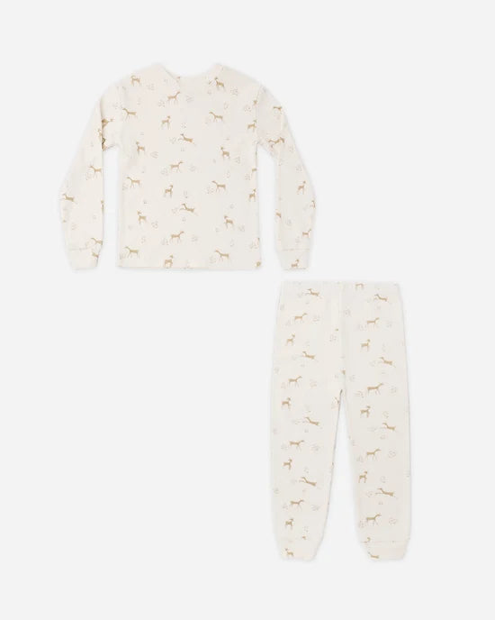 RYLEE + CRU ORGANIC PAJAMA LONG JOHN - FAWNS