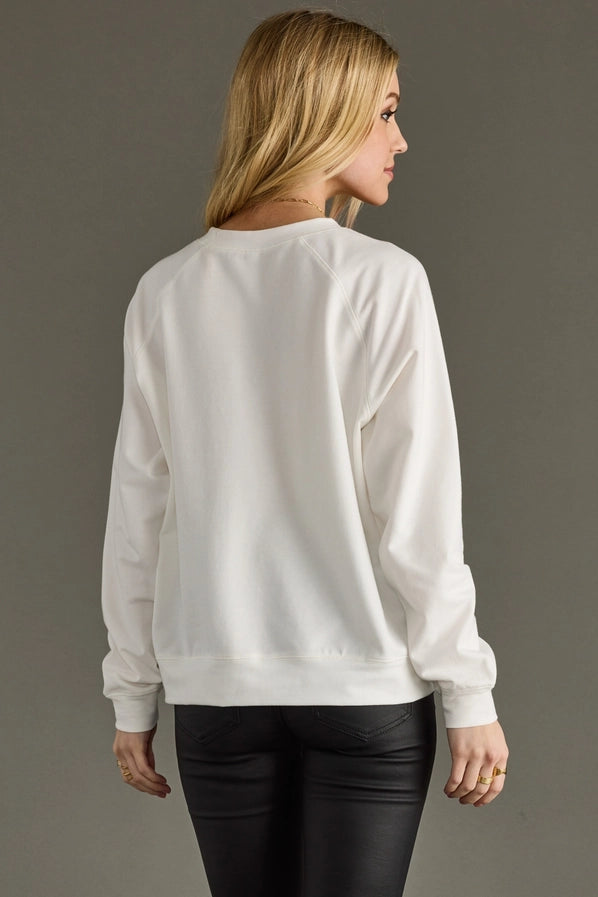 GIRLS SKIING SWEATSHIRT - WHITE