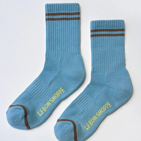 LE BON SHOPPE EXTENDED BOYFRIEND SOCKS - POWDER BLUE