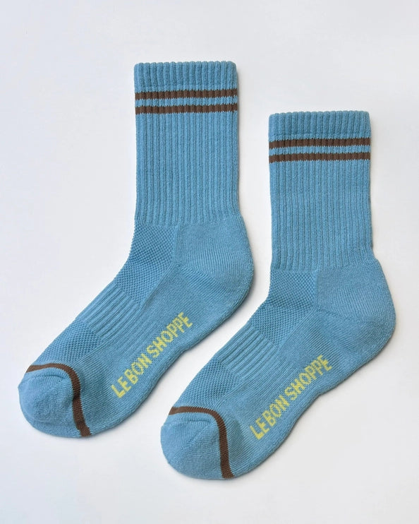 LE BON SHOPPE EXTENDED BOYFRIEND SOCKS - POWDER BLUE