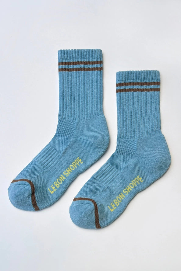 LE BON SHOPPE EXTENDED BOYFRIEND SOCKS - POWDER BLUE