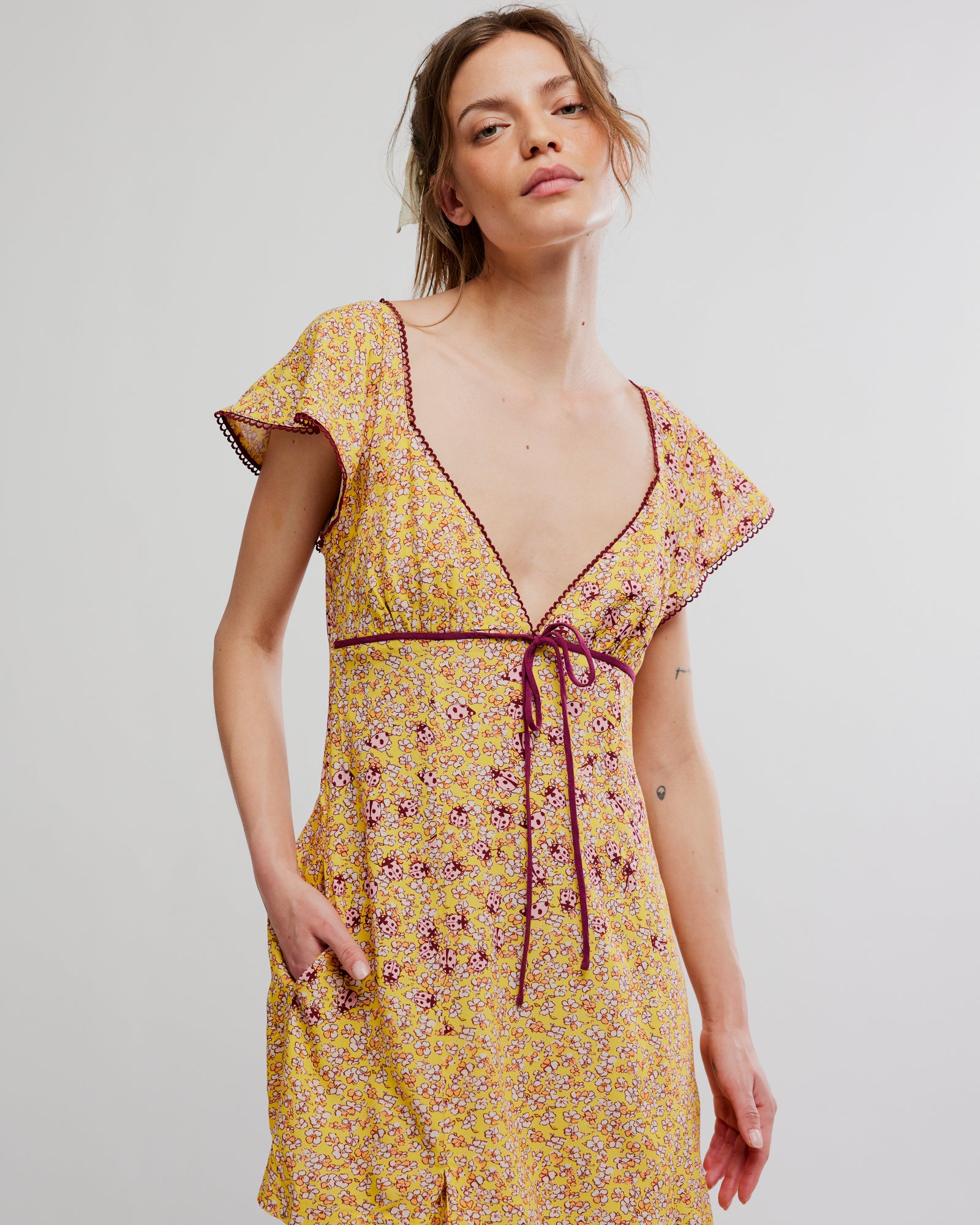*PRE ORDER* FREE PEOPLE BACKROADS MINI DRESS - DANDELION COMBO