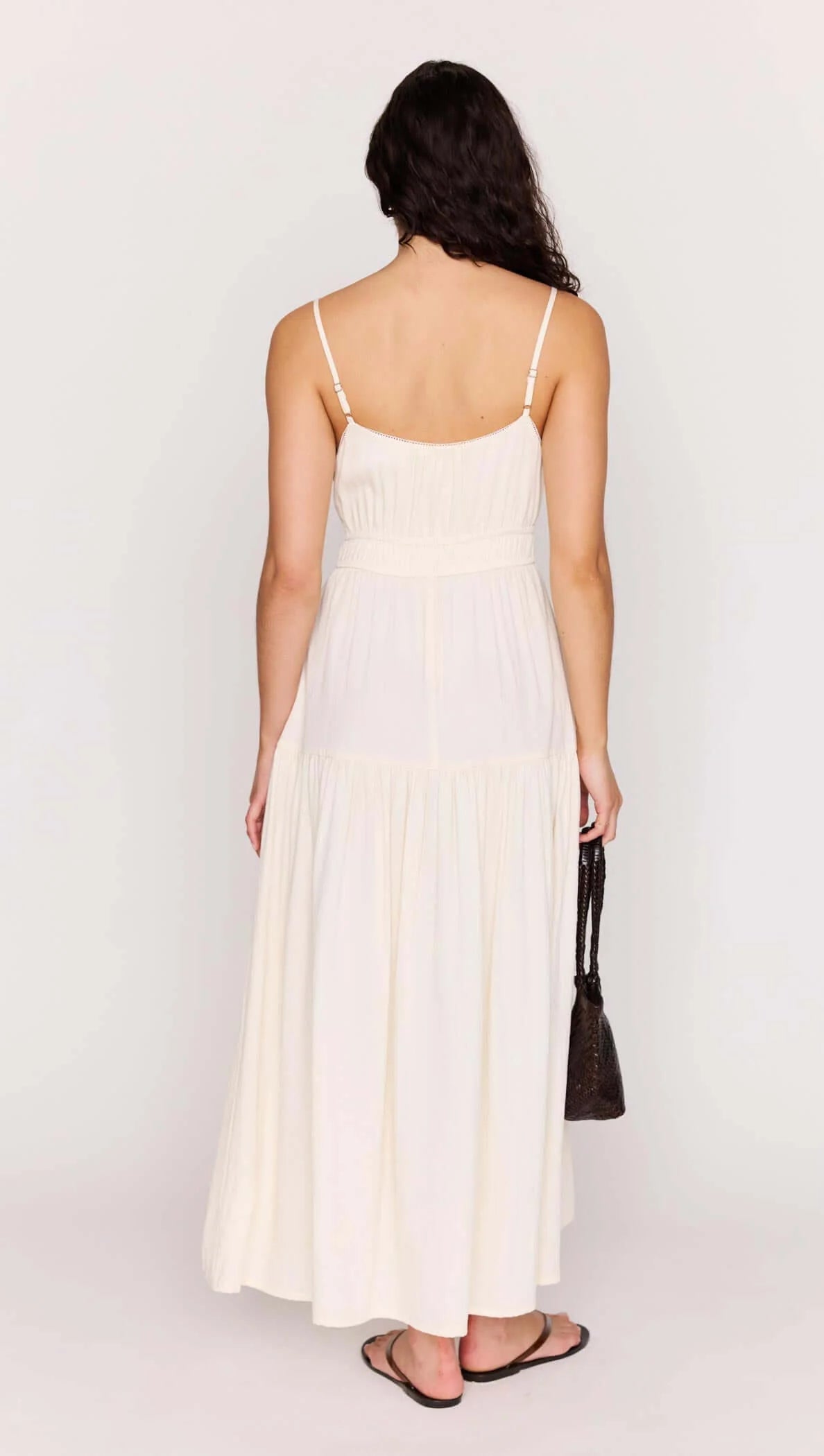 PM ESTELLE TIE MAXI DRESS - CREAM