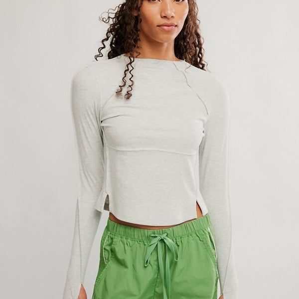 FREE PEOPLE LOVE CLUB LS - HEATHER GREY
