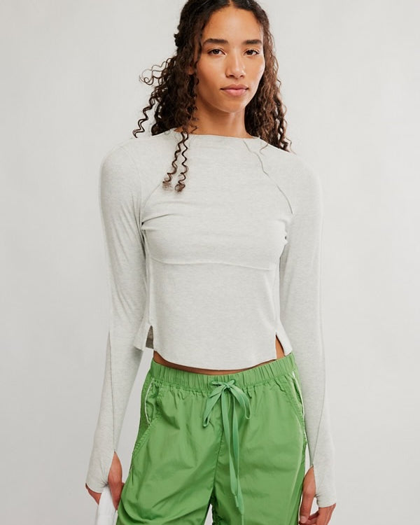 FREE PEOPLE LOVE CLUB LS - HEATHER GREY