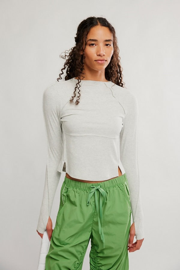 FREE PEOPLE LOVE CLUB LS - HEATHER GREY