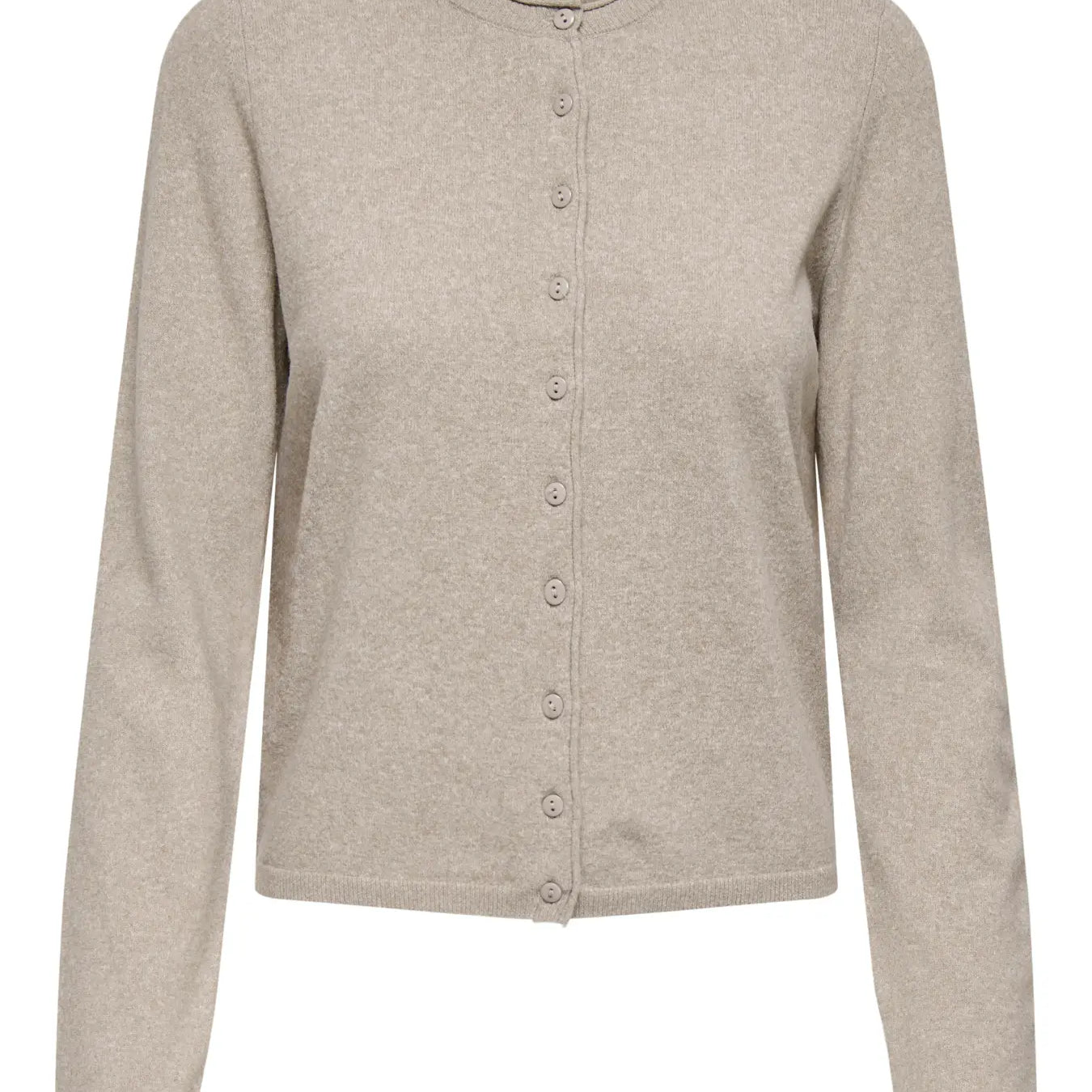ONLY LOYAL O NECK CARDIGAN - BEIGE MELANGE