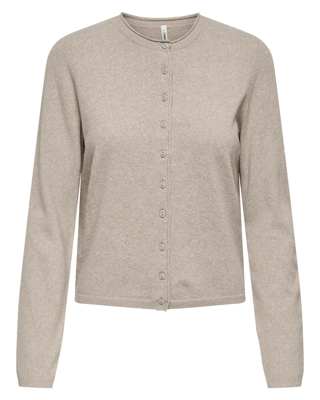 ONLY LOYAL O NECK CARDIGAN - BEIGE MELANGE