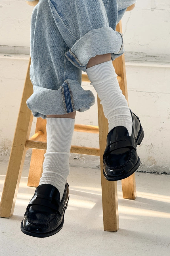 LE BON SHOPPE TROUSER SOCKS - CLASSIC WHITE