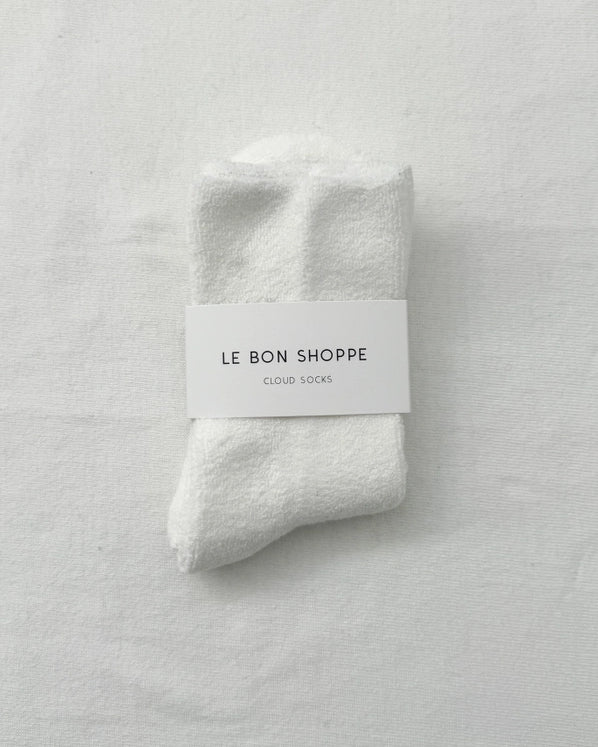 LE BON SHOPPE CLOUD SOCKS - WHITE