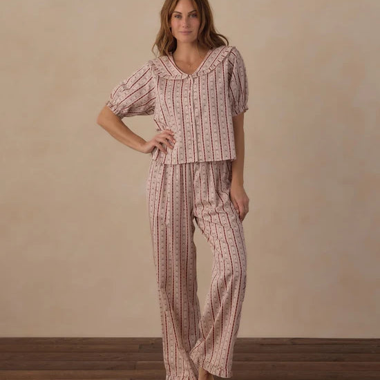 RYLEE + CRU RUFFLE PAJAMAS SET - CANDY CANE LANE