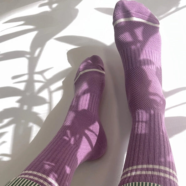 LE BON SHOPPE BOYFRIEND SOCKS - GRAPE