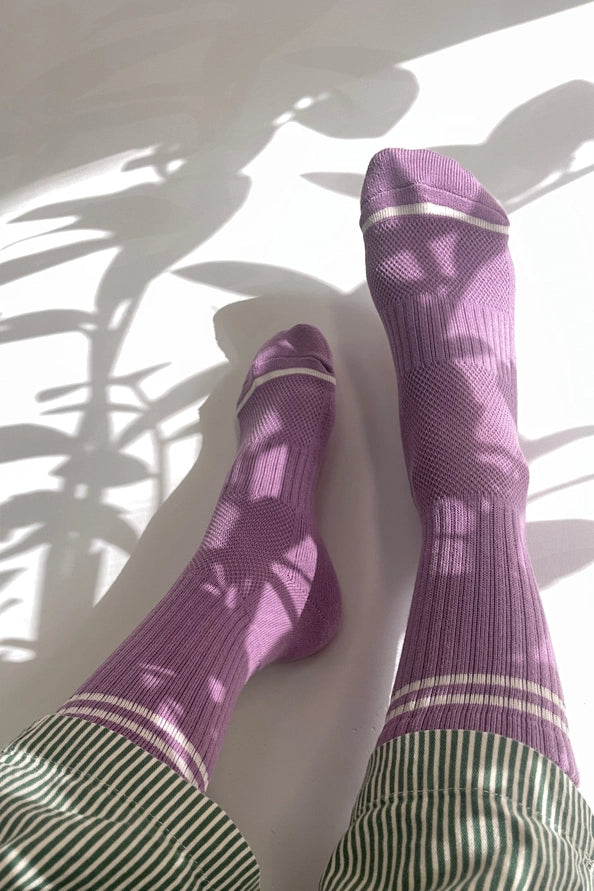 LE BON SHOPPE BOYFRIEND SOCKS - GRAPE