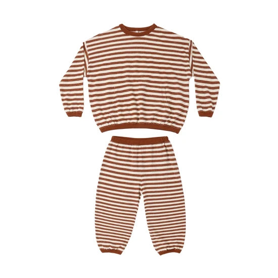 RYLEE + CRU RELAXED SET - BRICK STRIPE