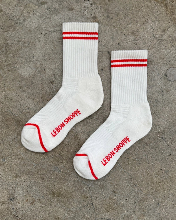 LE BON SHOPPE BOYFRIEND SOCKS - CLEAN WHITE