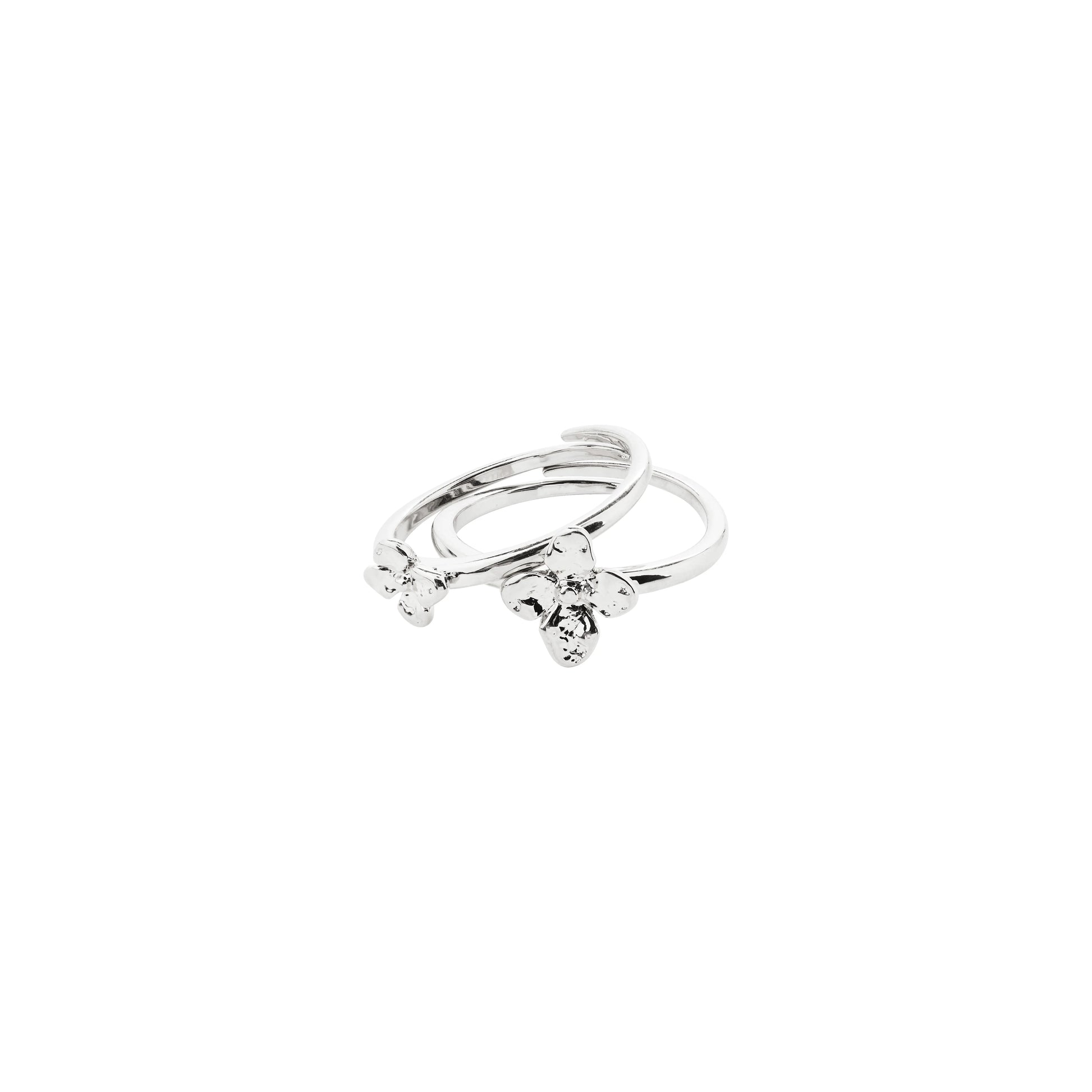 PILGRIM SANINE GIFT SET ( RINGS + EAR STUDS ) - SILVER