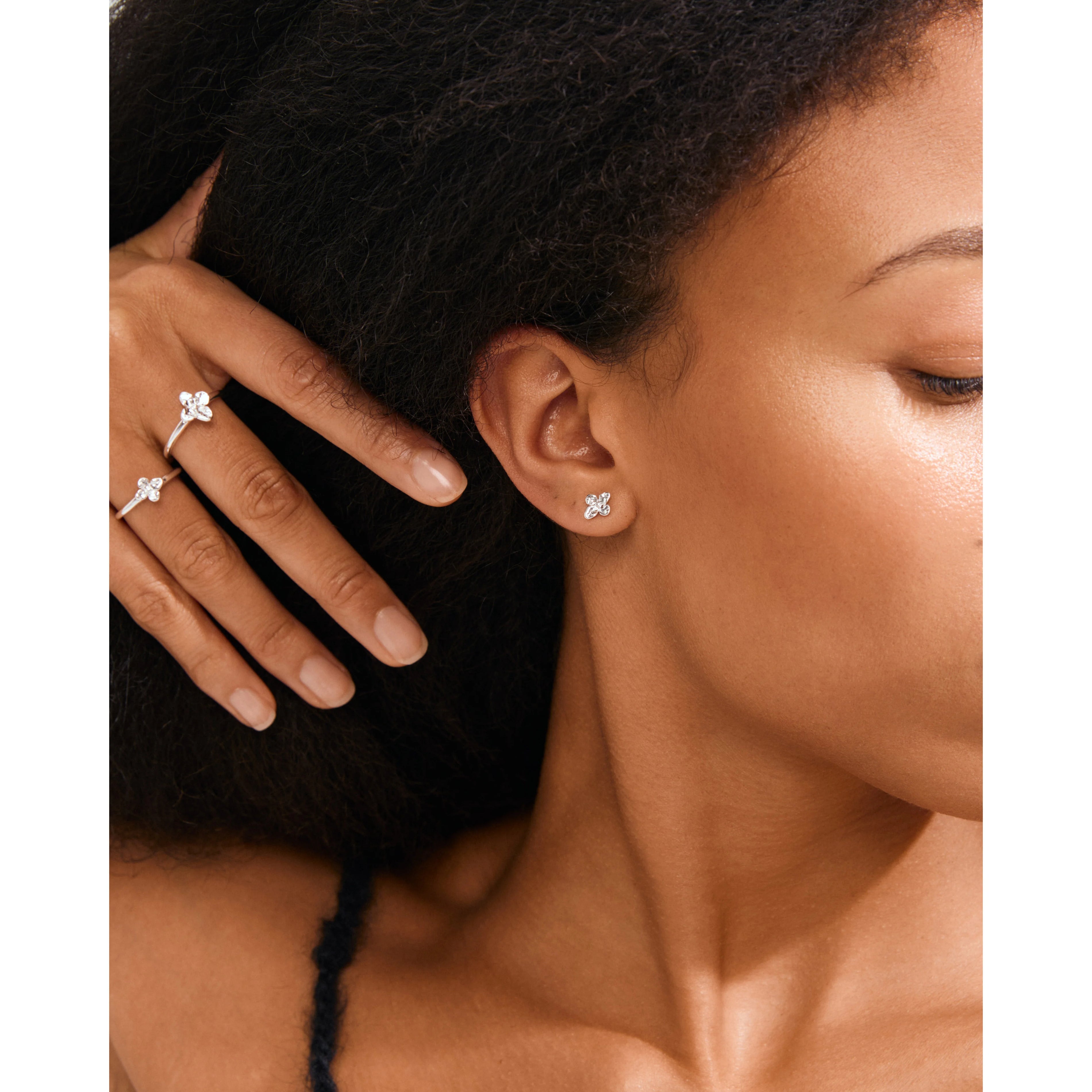 PILGRIM SANINE GIFT SET ( RINGS + EAR STUDS ) - SILVER