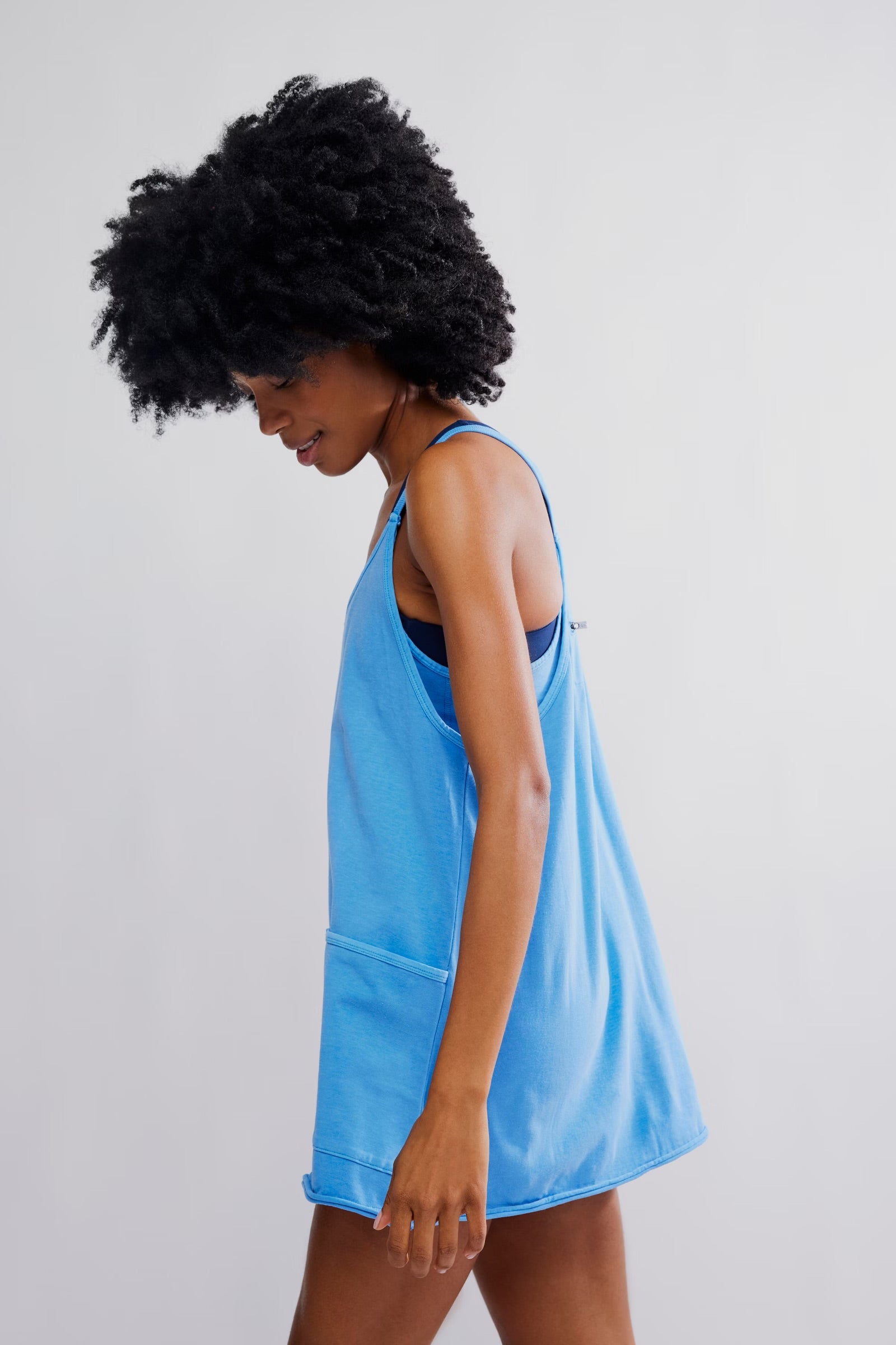 FREE PEOPLE HOT SHOT MINI DRESS - RIVIERA BLUE