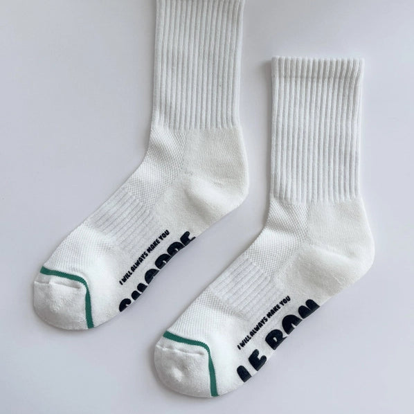 LE BON SHOPPE HUGGER SOCKS - WHITE