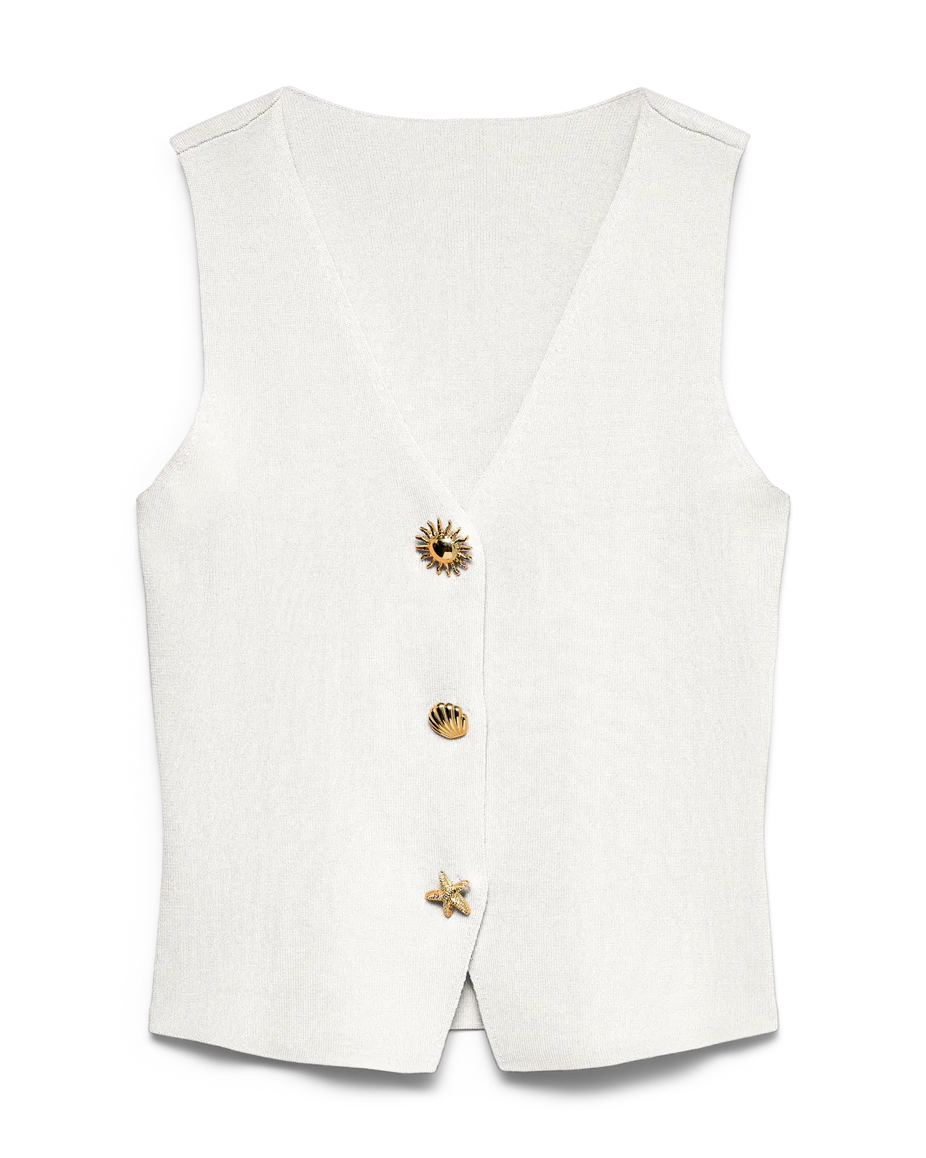 VM KYLIE V NECK VEST - WHITE