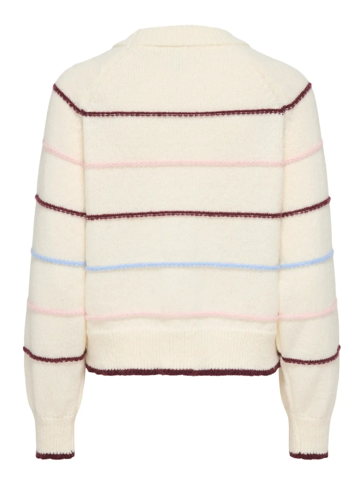 ONLY ADORA O NECK PULLOVER - BIRCH STRIPES