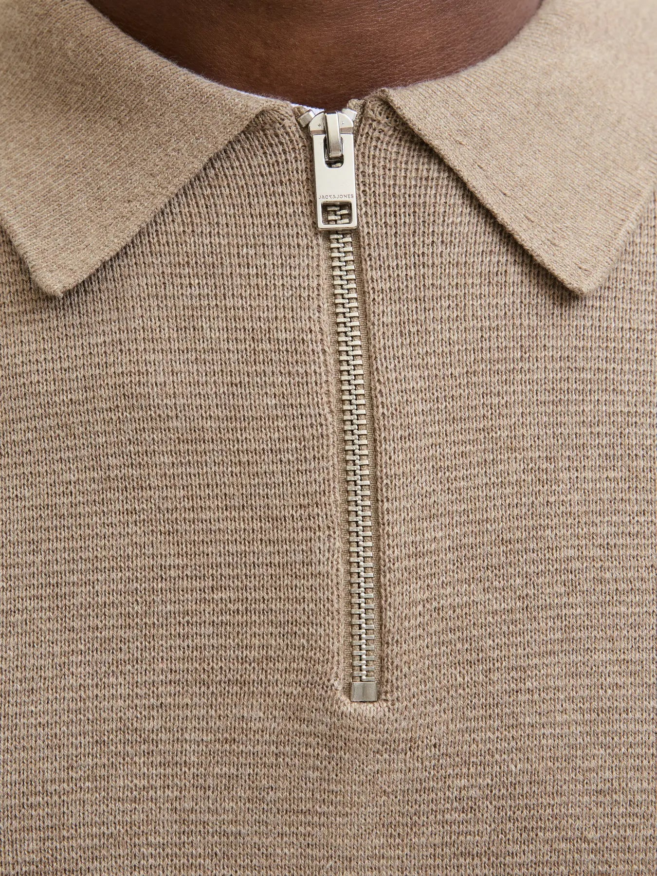 JJ MILANO KNIT ZIP POLO PULLOVER - GRIEGE
