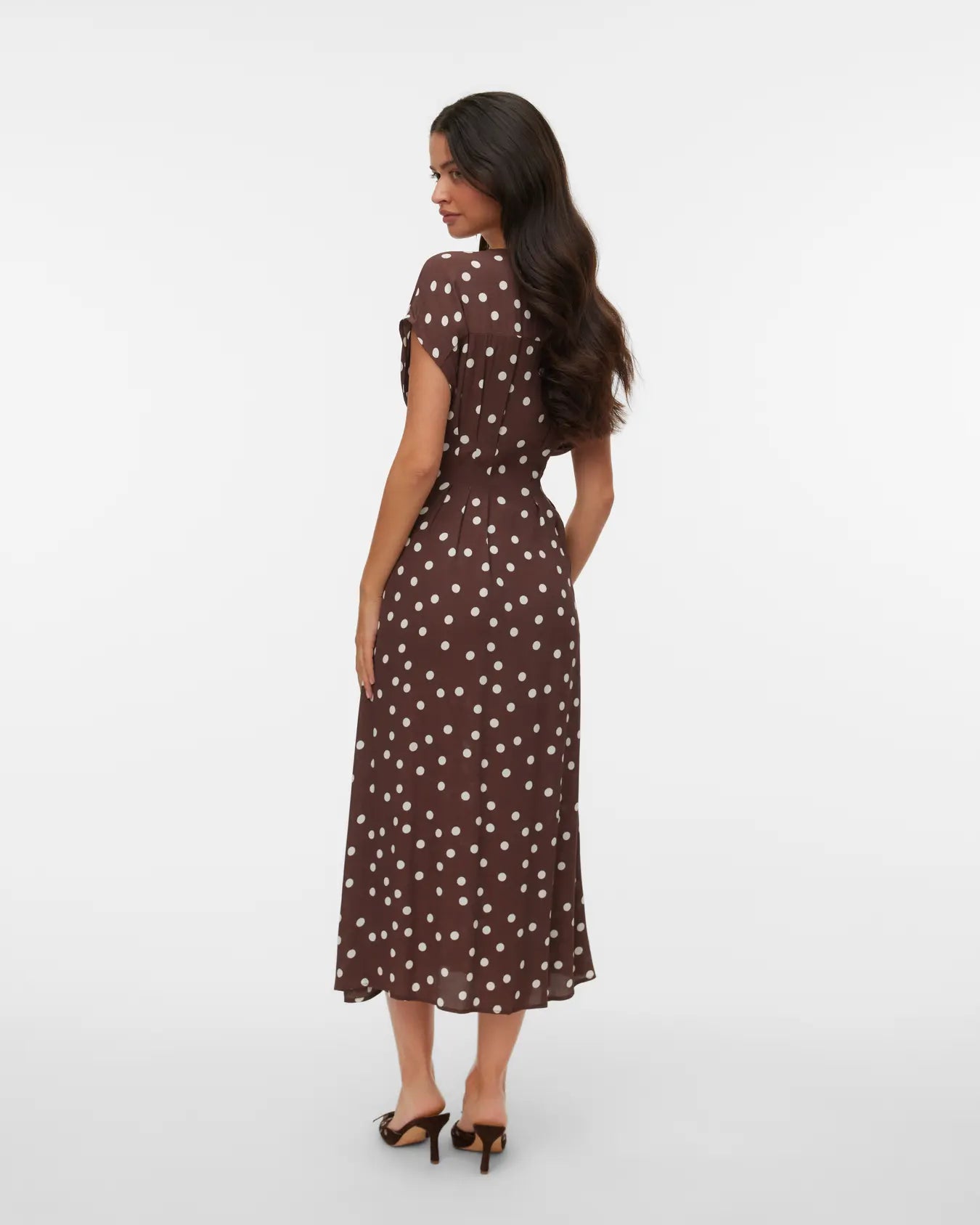 VM ELISA MIDI PRINTED DRESS - CHOCOLATE MARTINI