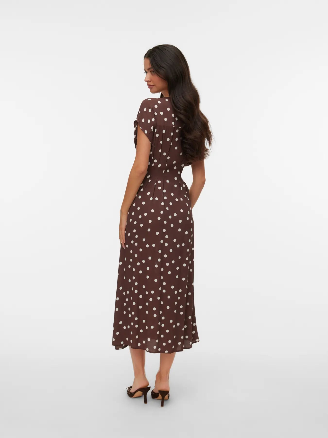 VM ELISA MIDI PRINTED DRESS - CHOCOLATE MARTINI