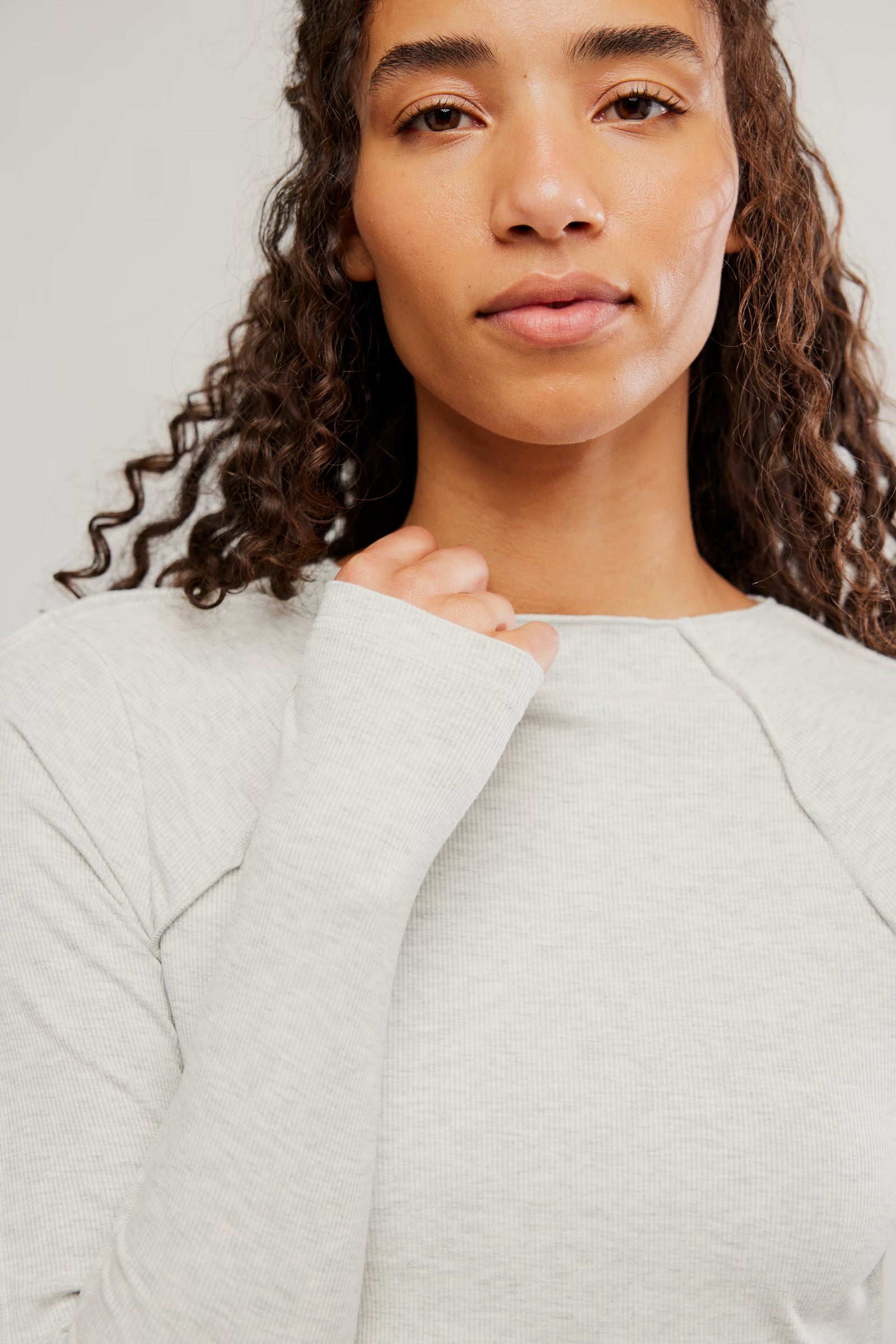 FREE PEOPLE LOVE CLUB LS - HEATHER GREY
