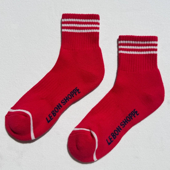 LE BON SHOPPE GIRLFRIEND SOCKS - SCARLET