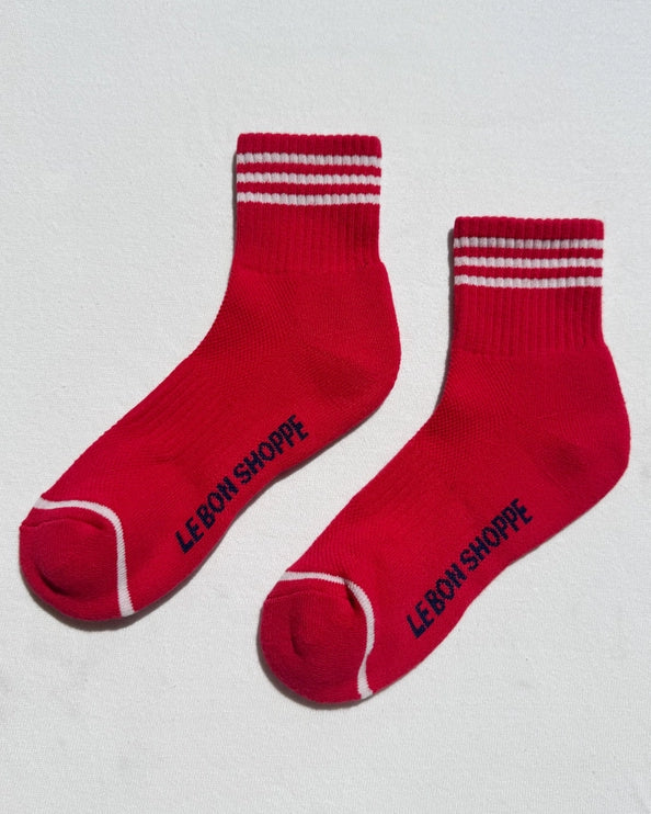 LE BON SHOPPE GIRLFRIEND SOCKS - SCARLET