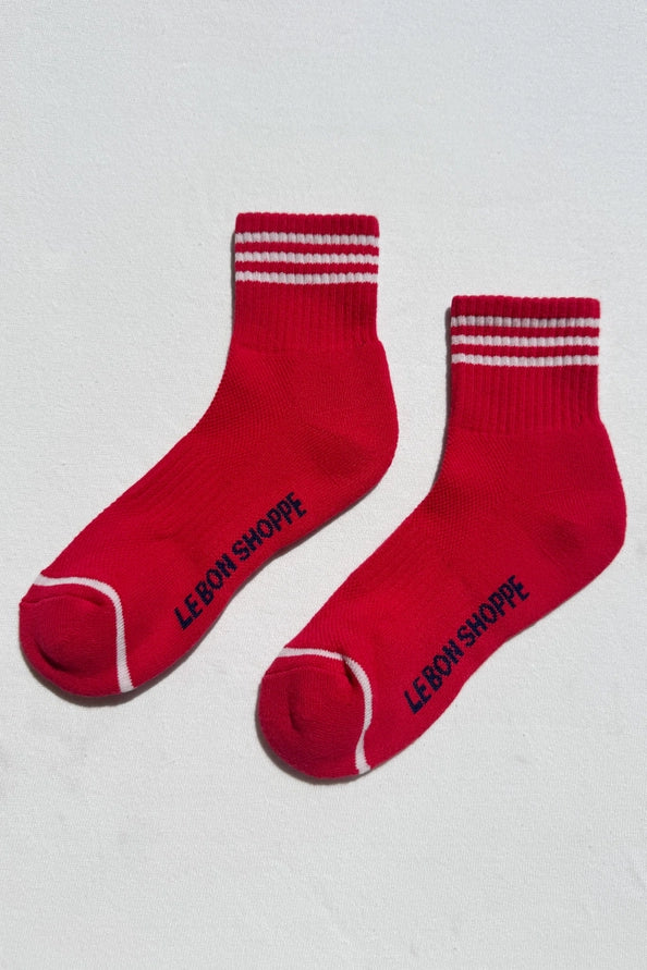 LE BON SHOPPE GIRLFRIEND SOCKS - SCARLET