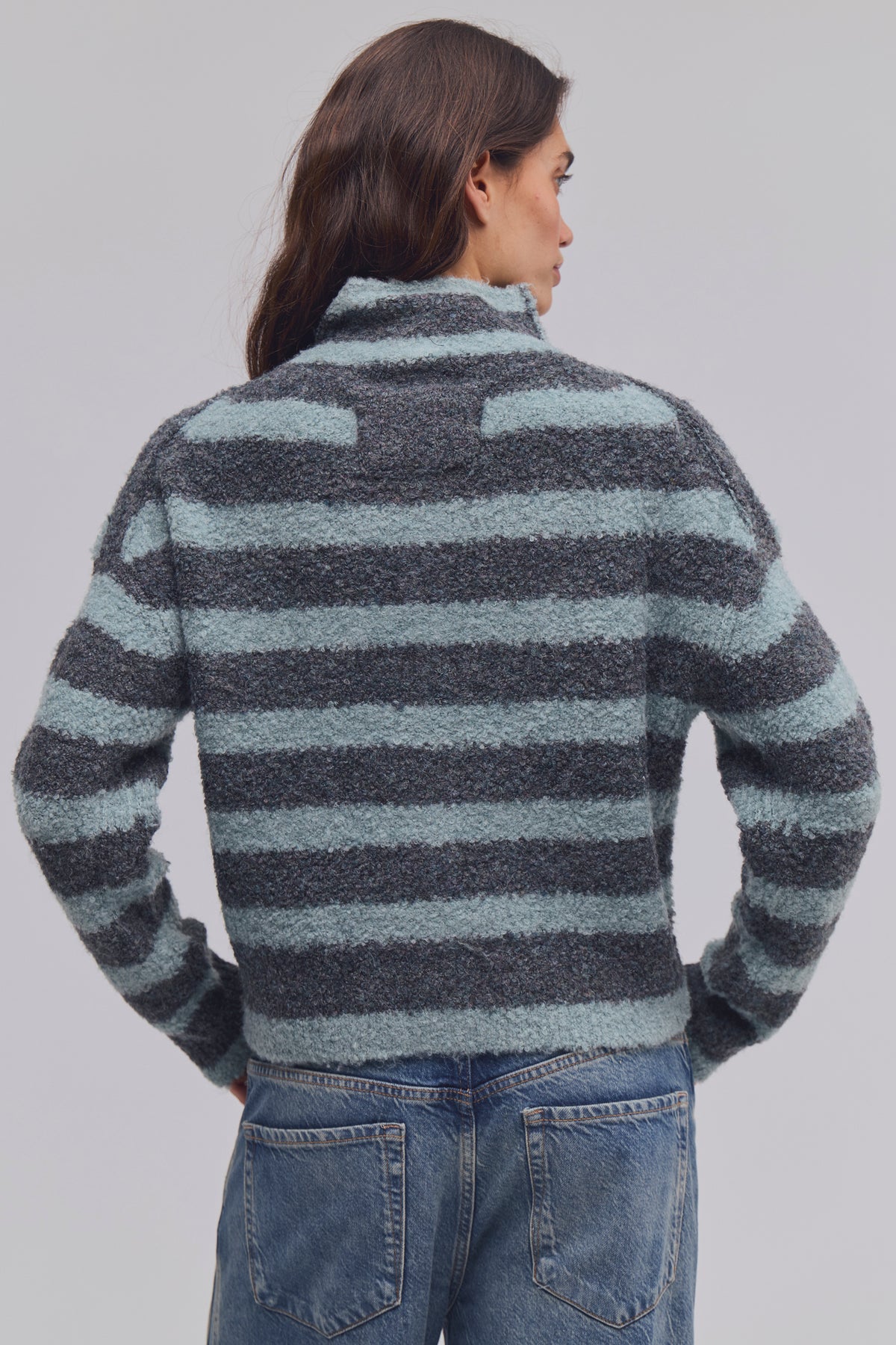 FREE PEOPLE BUTTON COLLECTION CARDI - STORM CLOUD COMBO